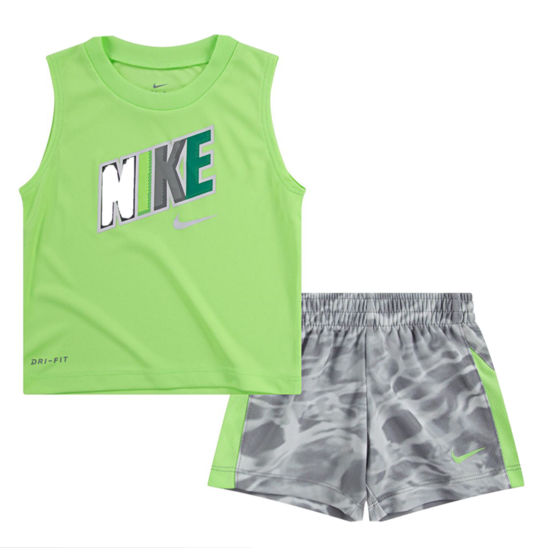 lime green nike short set