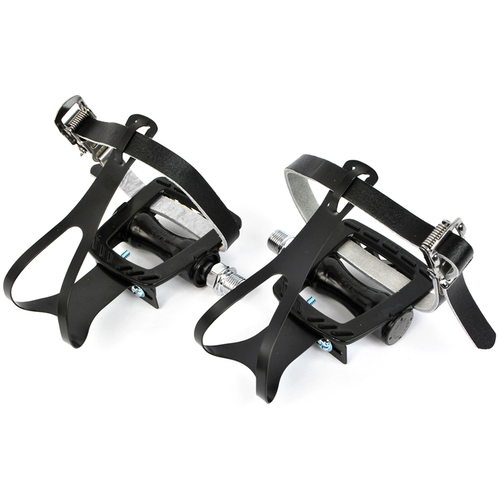 MKS GR-9 Pedals / Toe Clips Leather 