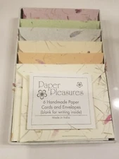 6 Notecards Handmade Paper Card/Envelope Made in India