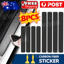 8pcs Car Door Sill Scuff Protector Plate Sticker Carbon Fibre Cover Anti-Kick AU
