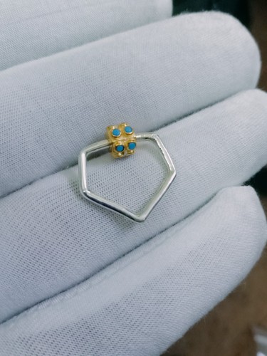 Fermoir En Pierre Turquoise En Argent Sterling 925, Fermoir À Mousqueton - Picture 8 of 9