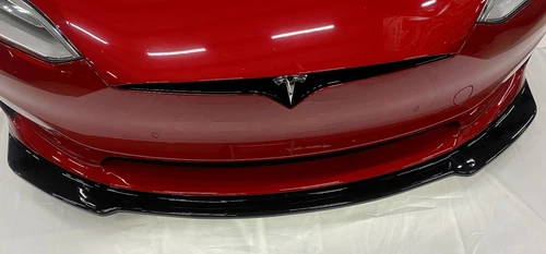 B.P.W. 2021-2022 Tesla S Plaid and LR GT3 Front Splitter (Black Painted Finish) 