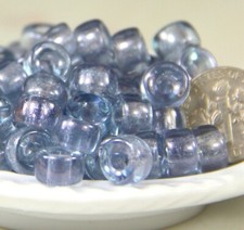 Rondell Pony, Crow Beads, 9mm, 3.5mm Hole, Transparent Blue Luster, 20 Pcs, 88