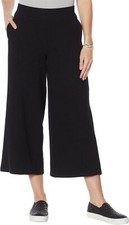 DG2 Diane Gilman DG Downtime Textured Knit Cropped Pant Black S NEW 220 