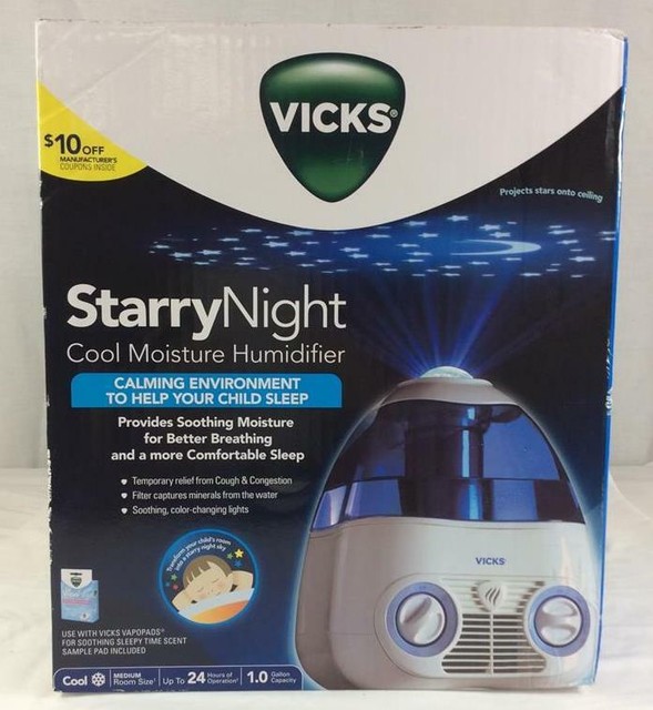 Vicks Starry Night Cool Moisture Humidifier V3700 Blue for sale online