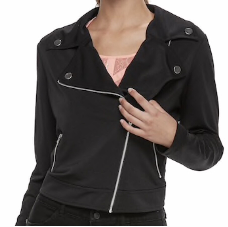 New Candies Women's Cropped Moto Knit 