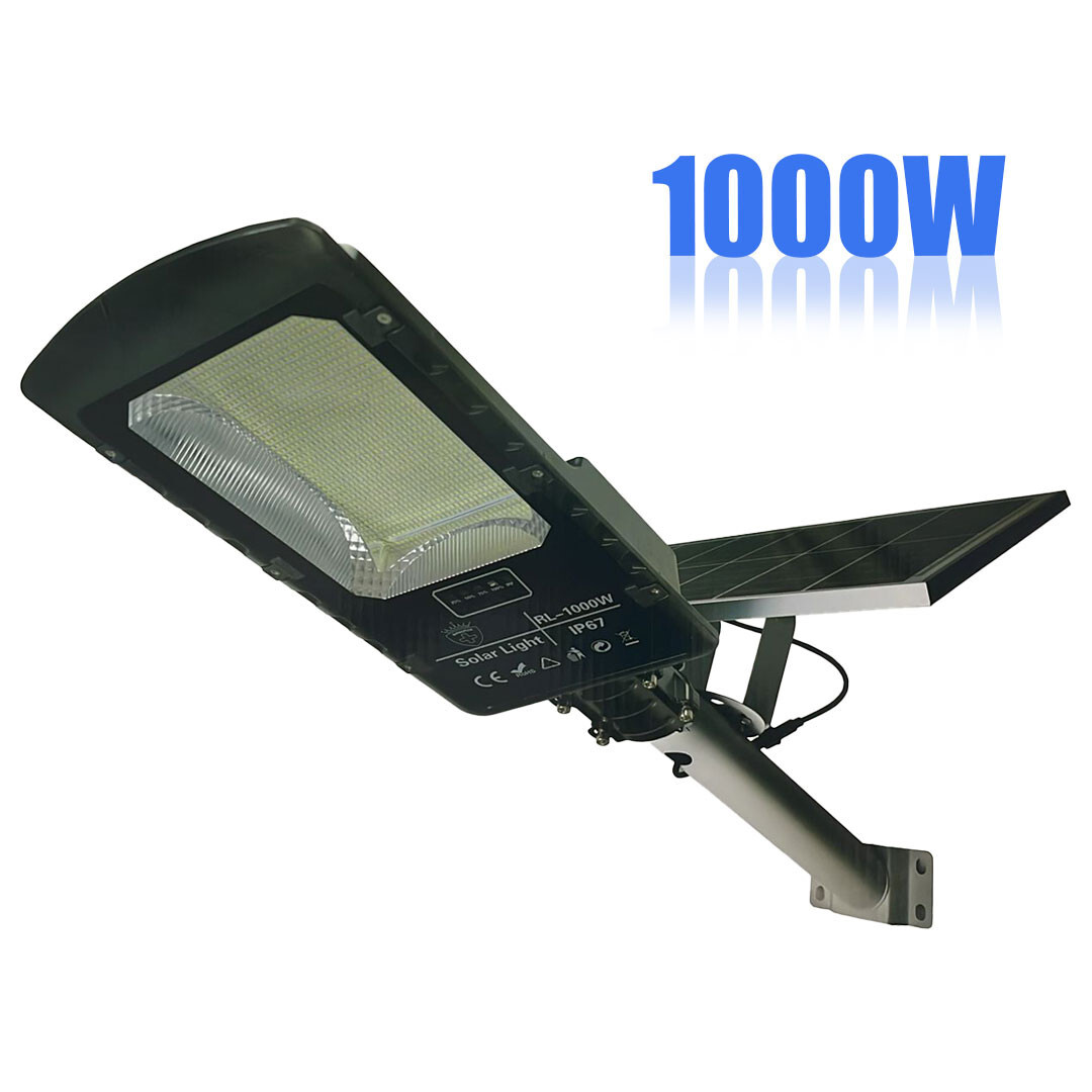 Lampione Solare LED 1000 Watt - Luce Esterna Crepuscolare IP66 Staffa