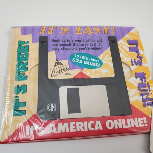 SEALED Vintage AOL Floppy Disk & 3.0 CD Collectors Item Rare Technology Online - Picture 3 of 6