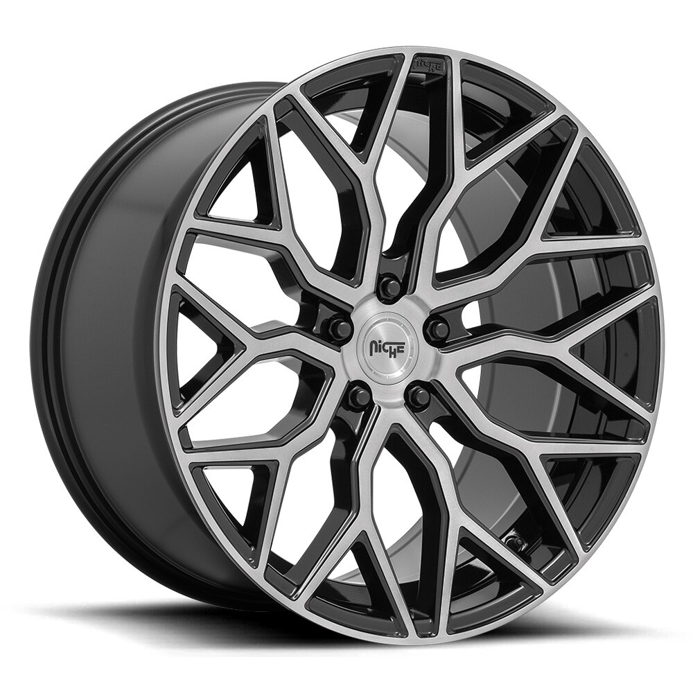 20x10.5 +40 Niche M262 Mazzanti 5x112 Gloss Black Brushed Face Wheels (Set of 4)