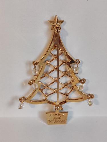 Vintage Christmas Tree Brooch Pin Colorful Rhinestones Avon 2005 2nd Edition - Picture 6 of 10