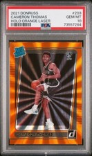 2021 Donruss Cameron Thomas Holo Orange Laser Rated Rookie PSA 10