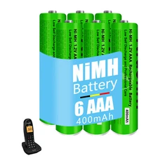6X NI-MH batteries AAA rechargeable 1.2 V 400 mAh for Panasonic cordless phones