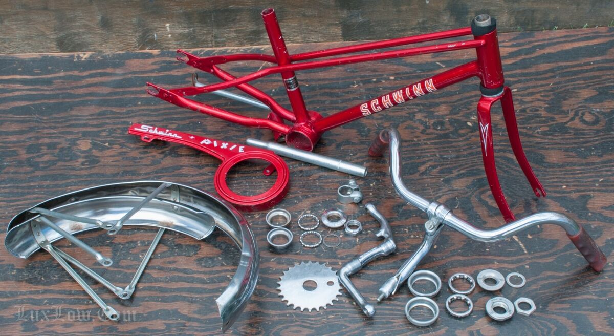 Vintage 1981 Schwinn Pixie Stingray Bike FRAME FORK Crank+ Vintage 1981 Schwinn Pixie Stingray Bike FRAME FORK Crank+