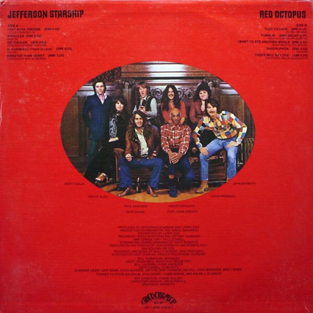 Jefferson Starship - Red Octopus - Grunt (3) - BFL1-0999 - LP