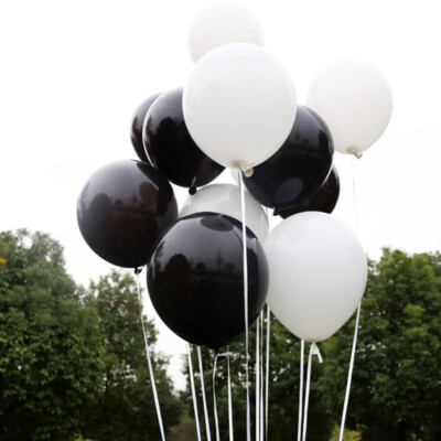 Latex schwarz & weiß Luftballons x50 NEU Hochzeit Party Geburtstag Deko TRIXES