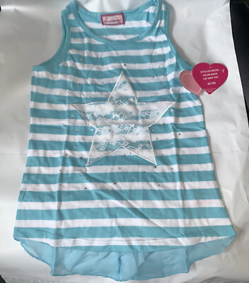 Dream Star Girls Cat Tunic Top, Aqua, Small (7/8)