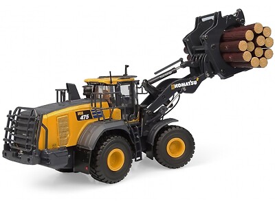 KOMATSU WA475-10 WHEEL LOADER YELLOW W/LOG GRAPPLE 1/50 UNIVERSAL