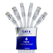 Cat 6 Ethernet Cable 1.5 ft 6-Pack - High-Speed LAN Cable Internet Cable Patc...
