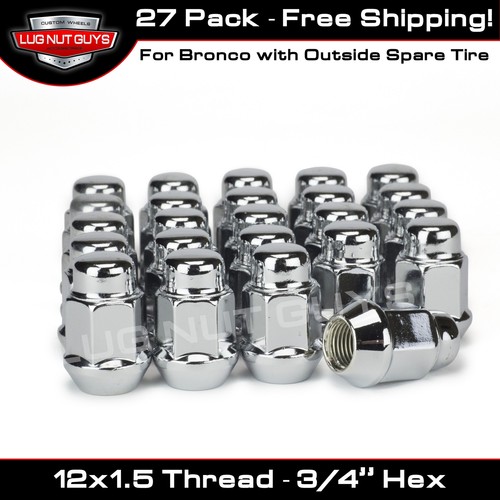 Set Of 20 Bulge Acorn Lug Nuts - 12x1.75 Long Chrome For Ford F150 & Expedition 1997-2000 3 thumbnail image