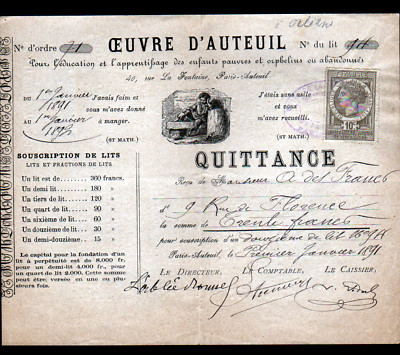 PARIS (XVI°) ENFANTS ORPHELINS / LITS ''OEUVRE D'AUTEUIL'' en 1891
