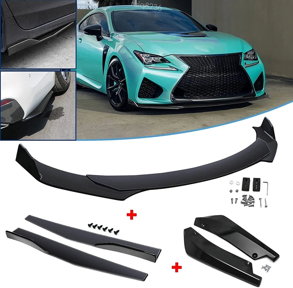 FOR Chrysler PT Cruiser Front Bumper Lip Spoiler Splitter Body Kit +Side Skirts - Изображение 3 из 4