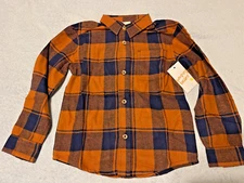 JUMPING BEANS LITTLE BOY FLANNEL BUTTON DOWN SHIRT~ SZ 5T  ~ NWT