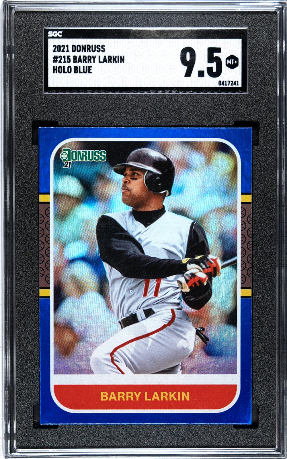 2021 Donruss #215 Barry Larkin HOLO BLUE SGC 9.5 MINT+