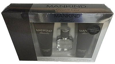 Kenneth Cole Mankind Men's Fragrance Spray Body Wash Shave Balm 3 Piece Set NIB