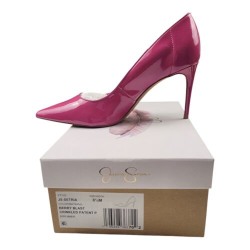 Jessica Simpson Heels Pink Size 8.5 Pointy Stiletto Patent Berry Blast