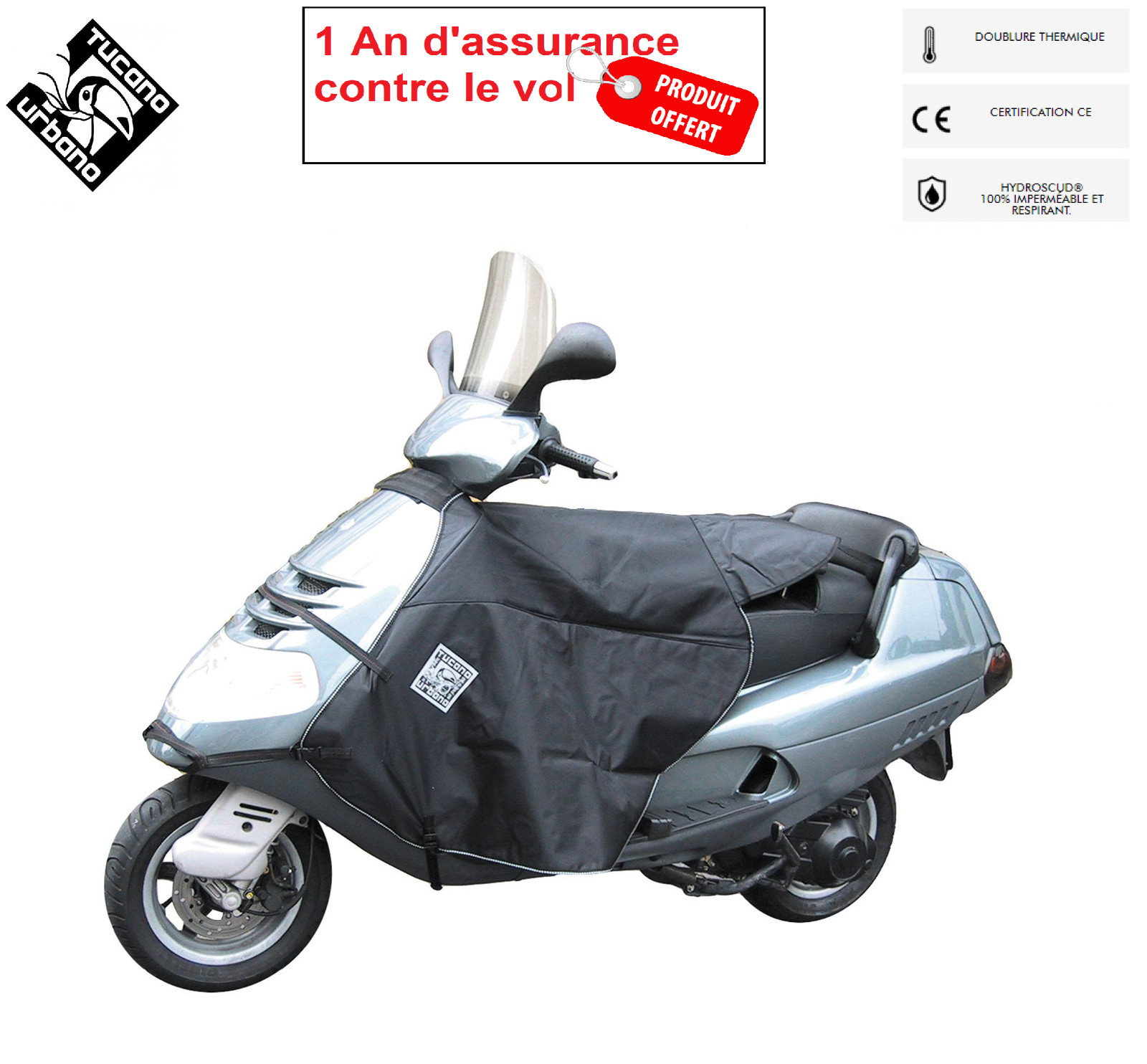 Tablier Tucano Termoscud R021 contre le froid en scooter Piaggio Hexagon