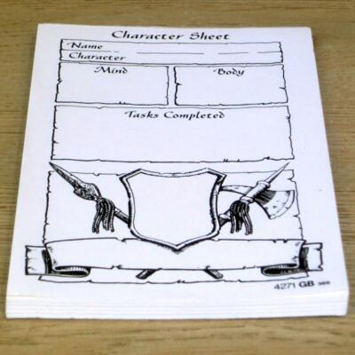 CHARAKTERBLATT BLOCK - HEROQUEST - Hero Quest - MB / Games Workshop