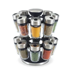 Cole & Mason Cambridge 16 Jar Spice Carousel, Spice Rack with Jars