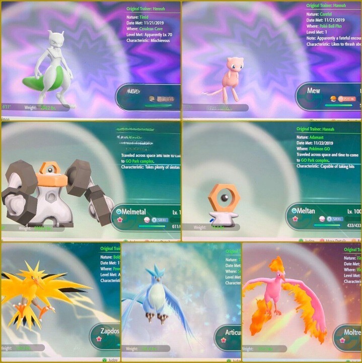 Pokémon Let's Go Pikachu & Eevee - 7x ✨Shiny✨ Legendaries 6IV