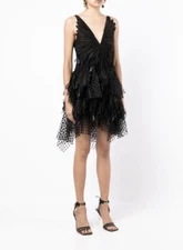 BNWT ZIMMERMANN BLACK RHYTHMIC FLUTED MINI DRESS -SIZE 1/10 AU/6 US