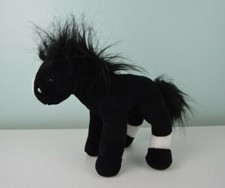 Wishpets Midnight Pony Horse Plush Stuffed Animal Toy Black White 92031 2004