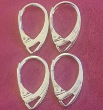 4Pcs 2 Pr Lot 925 Sterling Silver Filled Euro Open Lever Back Earrings Findings