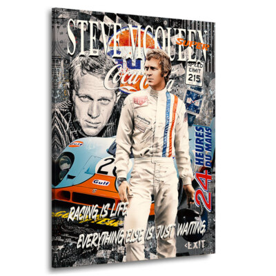 Acryl-Glas Bild Steve McQueen Auto Pop Art Modern Deko Wand Bilder Deko Plexi