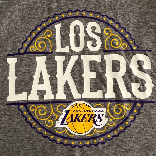 Fanactics Los Angeles Lakers Shirt XL Mens Gray Yellow Los Lakers LA NBA 2019 - Picture 3 of 11