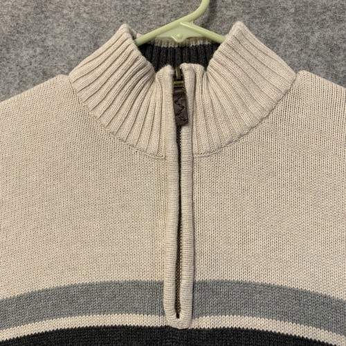 Eddie Bauer Sweater Mens TXL 1/4 Zip Pullover Biege - Picture 2 of 17