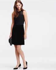 Ann Taylor – Woman's Size 10 (MEDIUM) Black Velvet Skirt Dress $139.00 NWT (H)