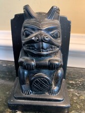  Haida Beaver Totem Fermalibri Set di 2 Pacific Northwest Art Vintage 