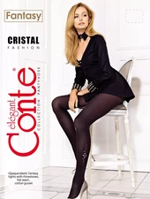 Conte Cristal 50 Den - Fantasy Opaque Women's Tights with rhinestones appliqué (