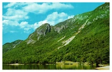 NH New Hampshire Franconia Notch Eagle Cliff & Profile Lake Chrome Postcard