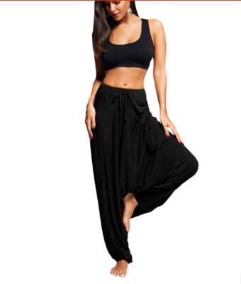 Harem Pants Hippie Yoga Drop-crotch Trousers B Occident Women Ladies Baggy Saggy