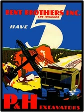 Harnischfeger P & H  New Metal Sign: P & H Excavators in Los Angeles California