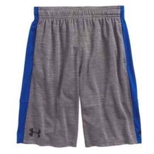 Under Armour Boy's XS Stunt Heatgear Shorts Grey Blue NWT