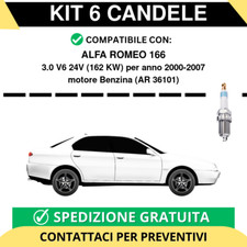 KIT 6 CANDELE per ALFA ROMEO 166 3.0 V6 24V 162 kw anno 2000-2007