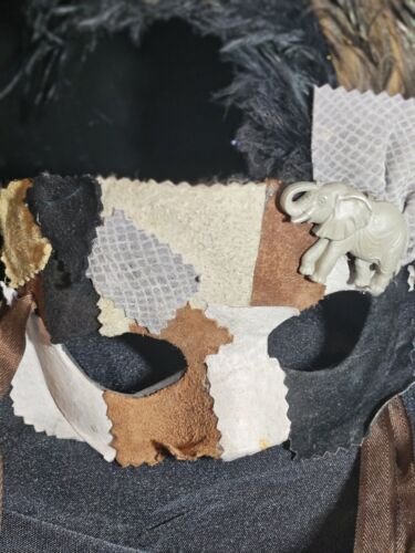Rare Hand-Crafted Venetian Venezia Masquerade Mask Made in Italy 11x18 2.20z - Picture 3 of 6