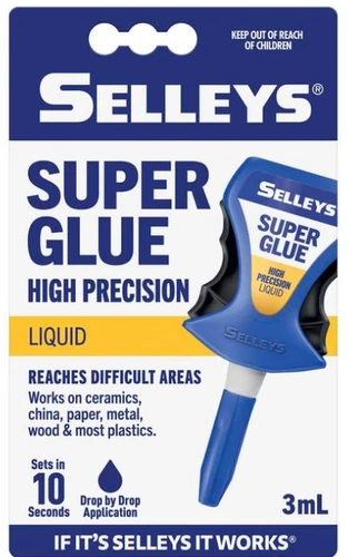 Selleys  HIGH PRECISION LIQUID Super Glue  3g  10 second set LONG REACH NOZZLE