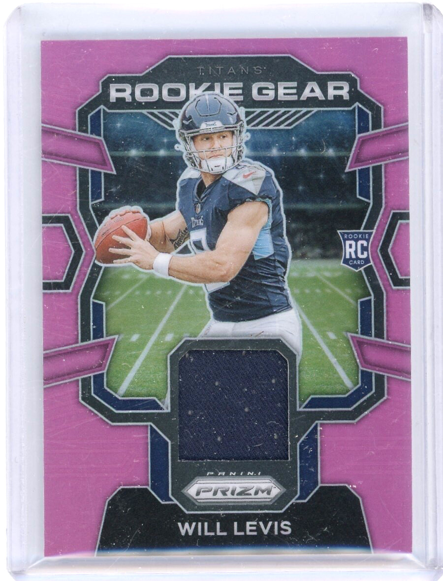 Will Levis Prizm 2023 Rookie Gear Patch Pink Variation RC RG-WL Titans